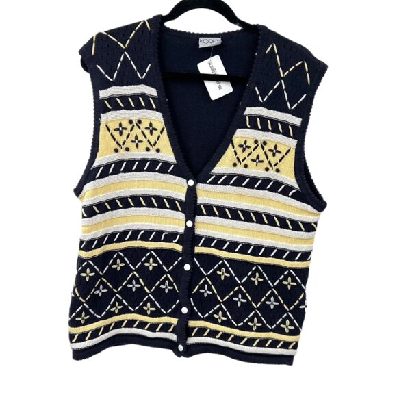 Vintage Koret Knit Sweater Boxy Vest - Picture 1 of 3